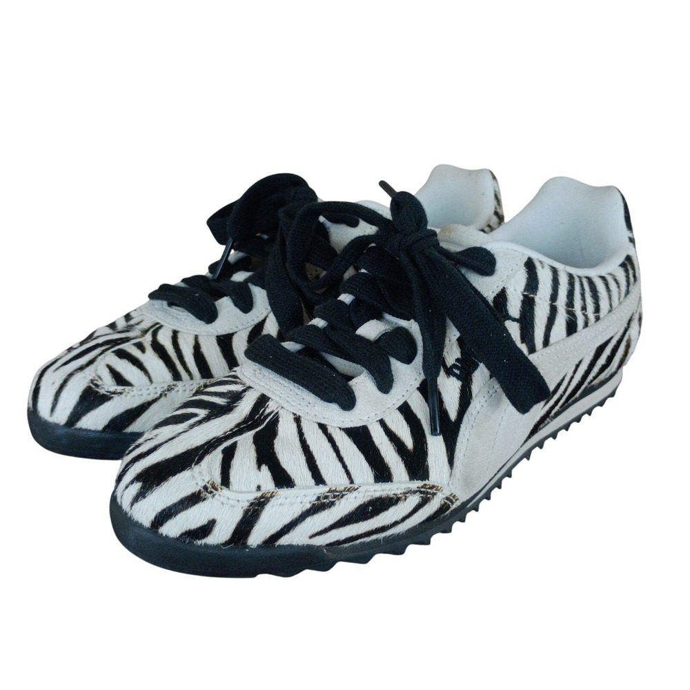 Puma Womens 7.5 Arizona Zebra Print Pony Hair Low Top Sneakers 404398-01